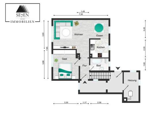 Grundriss EG und OG Zweifamilienhaus