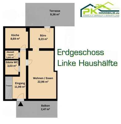 Grundriss Erdgeschoss linke HH