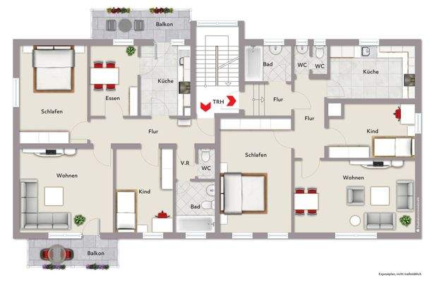 Grundriss Wohnung 1 und 2