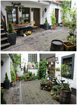 Innenhofbereich mit WC-Gruppe