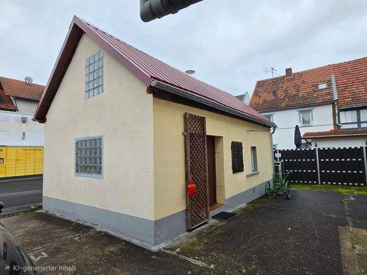 massiv gebaute Hütte