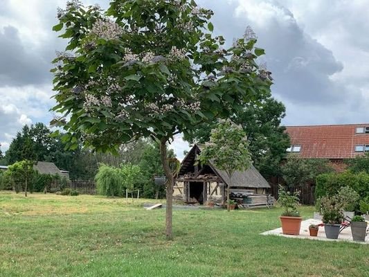 Terrasse mit Backhaus