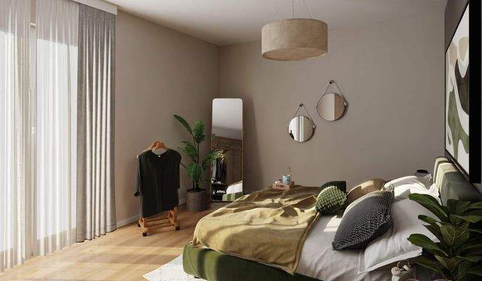 Helles und komfortables Schlafzimmer