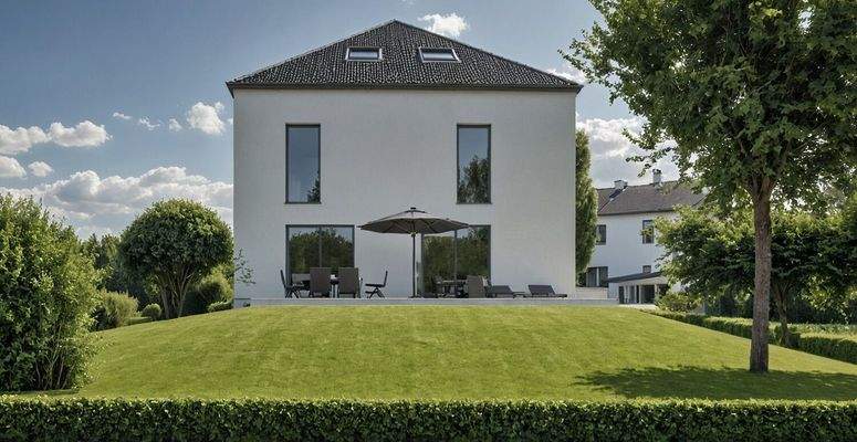 Außenansicht mit Gartenblick