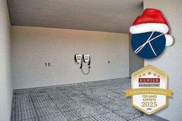 Überdachter Autoabstellplatz mit Ladestation