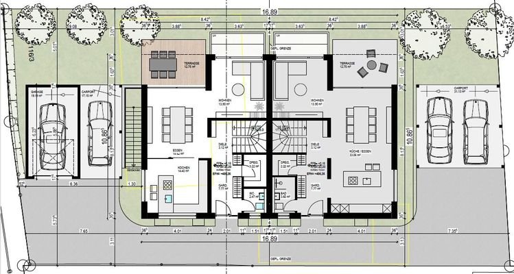 Grundriss EG Doppelhaus