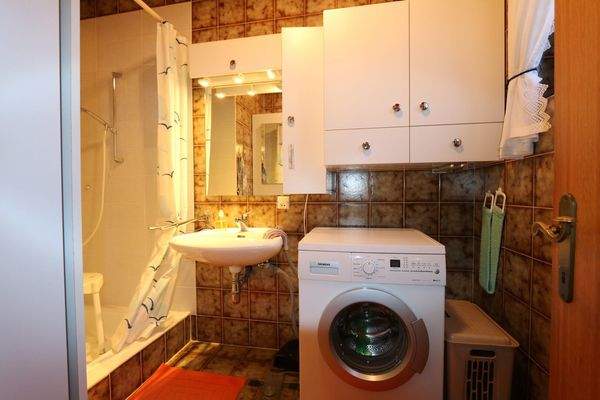 Bad mit Dusche und Waschmaschinenanschluss im EG