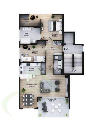 Grundrisse-EG Wohnung Nr.1