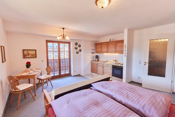 Wohn-Schlafzimmer Zugang zum Balkon