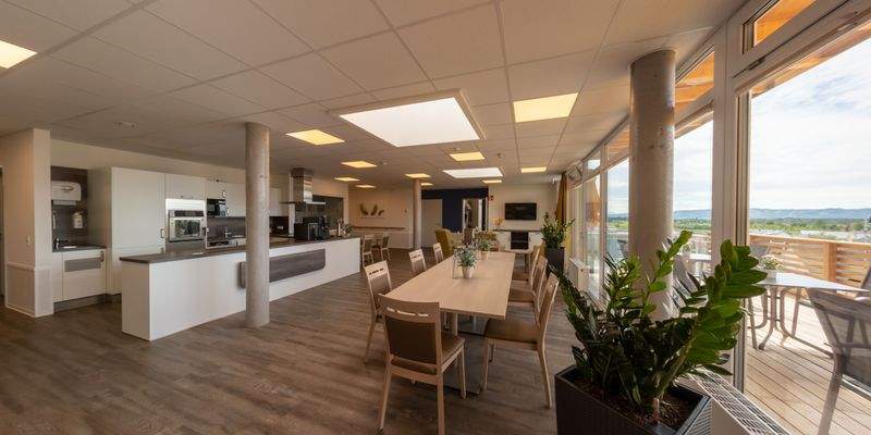 Gemeinschaftsraum, Küche und Sonnenterrasse