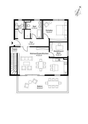 Penthouse-Maisonettewohnung Nr. 4 im Staffelgeschoss