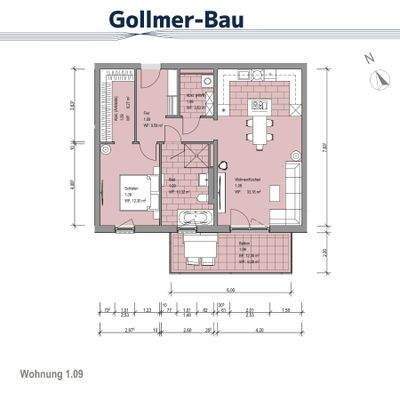Grundriss Wohnung 1.09