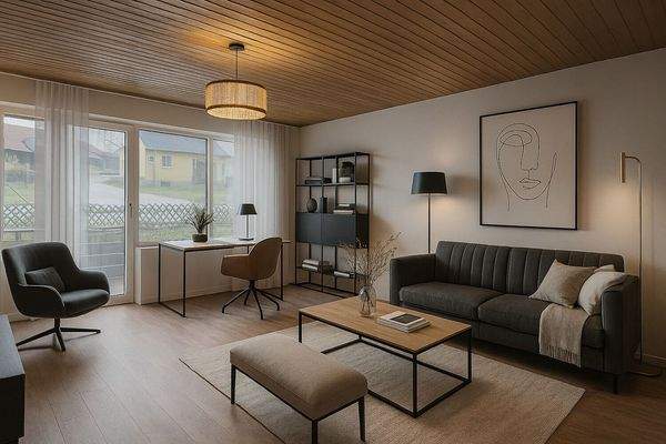 Visualisierung von Wohn/Schlafzimmer 