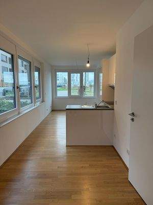 Wohnzimmer mit offener Küche 