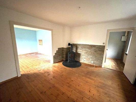 Wohnzimmer mit Kaminofen