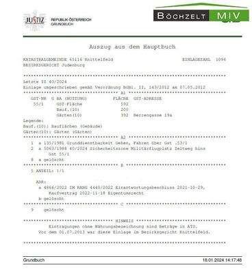 Grundbuchsauszug (geschwärzt)
