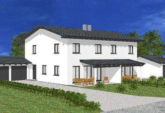 Musterhaus-Dach-grau