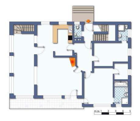 Obergeschoss ohne Möblierung