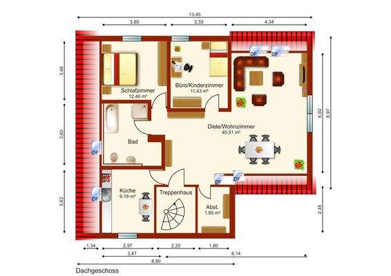 Grundriss DG (Einliegerwohnung)
