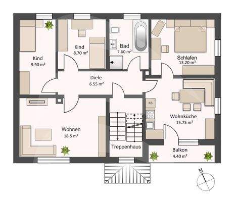 Grundriss Obergeschoss