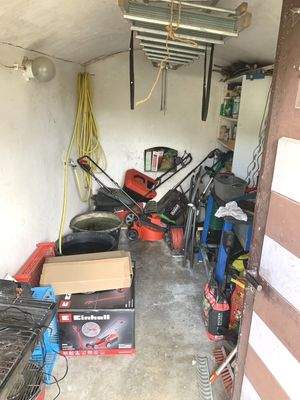 Abstellbereich Gartengeräte im KG