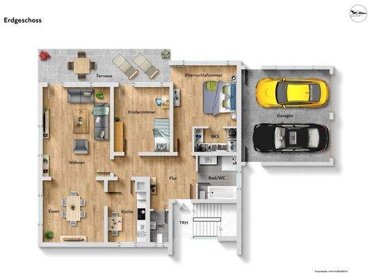 Grundriss EG möbliert