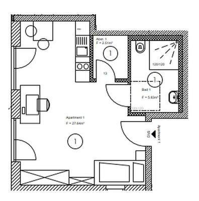 Grundriss Apartment Nr. 1