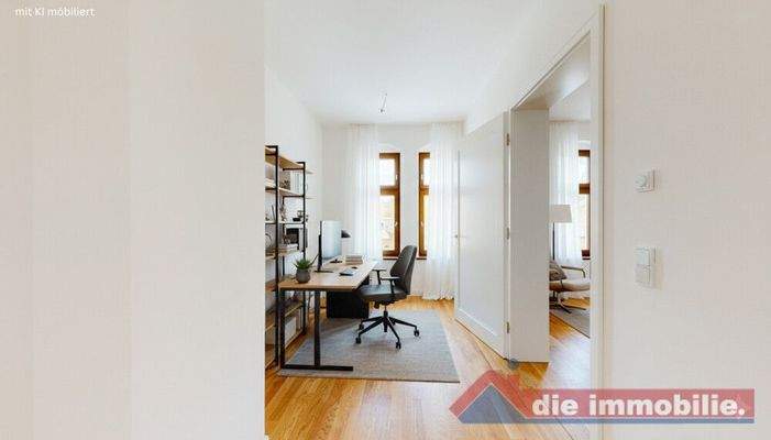 Büro mit KI möbiliert