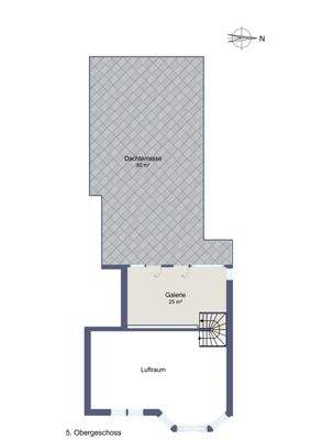 Grundriss 5. OG - Galerie &amp; Terrasse - Penthouse 