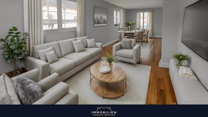 45 m² Wohnen-Essen-Küche (Visualisierung)