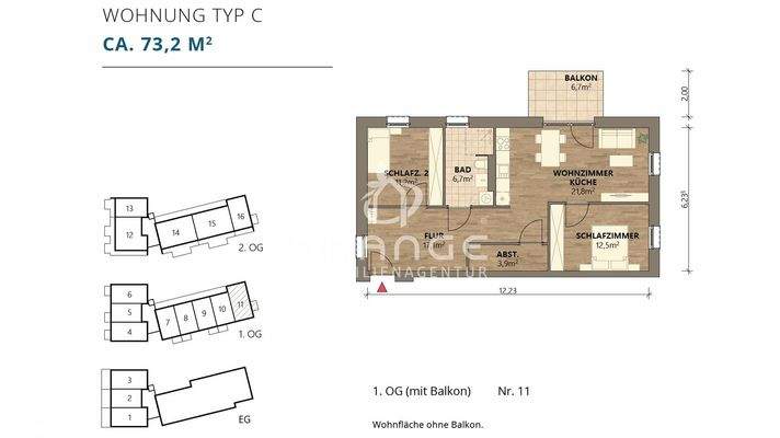 Grundriss Wohnung Typ C