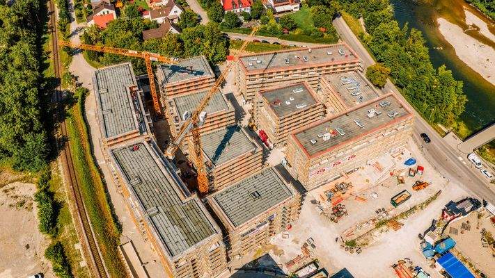 Blick auf die Dachterrassen