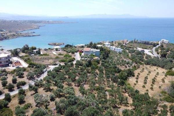Kreta, Kalathas: Grundstück mit Meerblick in der Nähe des Strandes zu verkaufen