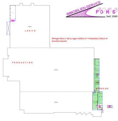 Lager 4.658,5 m² inkl. Büroanteil 2. OG 