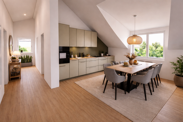 Küche und Essbereich