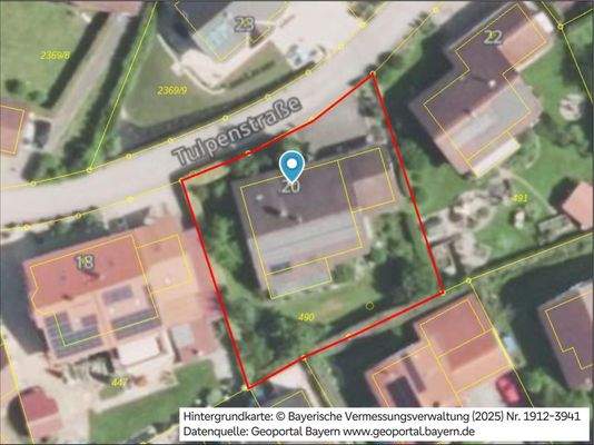 Luftbild mit Grenzen