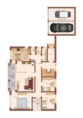 Skizze Grundriss Erdgeschoss