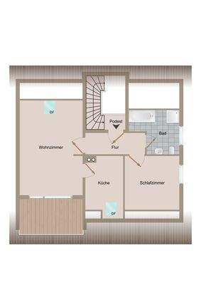 Grundriss-Skizze Dachgeschoss