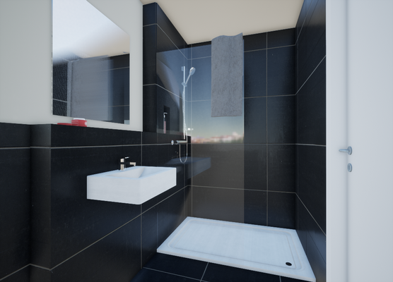 Gäste-Dusche (Wohnbeispiel, Visualisierung)