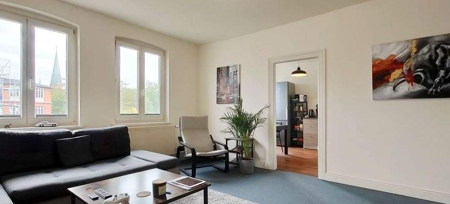 Wohnzimmer-Blick-Küche