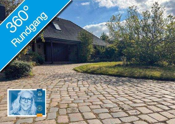 halbrunde Kopfsteinpflaster-Auffahrt