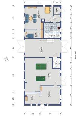 Reetdachhaus-Nebengebäude Erdgeschoss (Darstellung und Maßangaben sind ohne Gewähr)