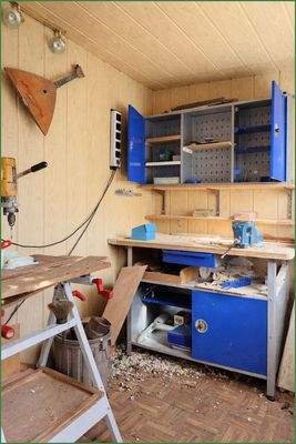 Gartenhaus Werkbank