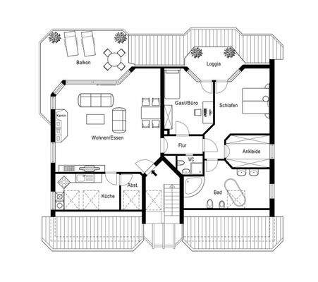 Dachgeschoss mit hohen Decken