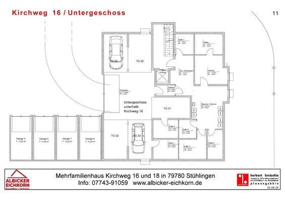 Untergeschoss mit Tiefgaragen und Kellerräumen