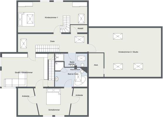 Dachgeschoss mit Studio