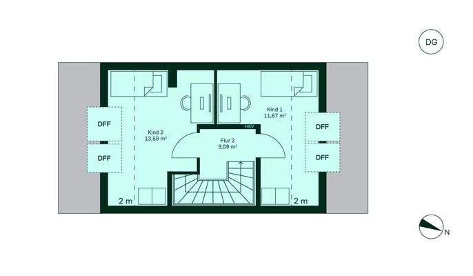 Grundriss Dachgeschoss Neuseengärten Doppelhaus 038