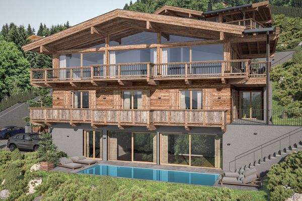 KITZIMMO-Grundstück mit Baugenehmigung für 2 Luxuschalets - Immobilien Itter kaufen.