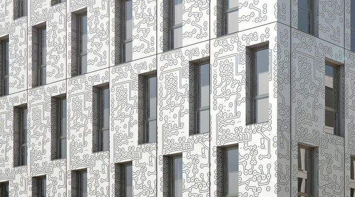 Fassade Leiterplattenoptik