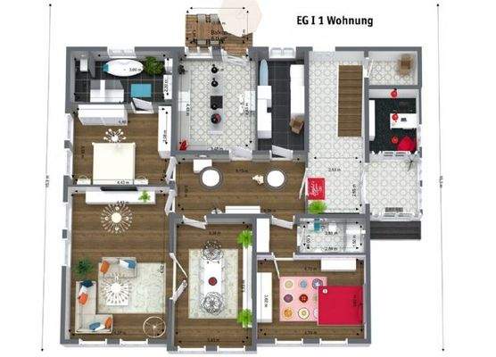 3D Grundriss Hochparterre